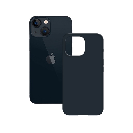 [000007831] Funda semirrígida para iPhone 14, Antideslizante, Interior microfibra, Compatible con carga inalámbrica, Azul, Packaging Free