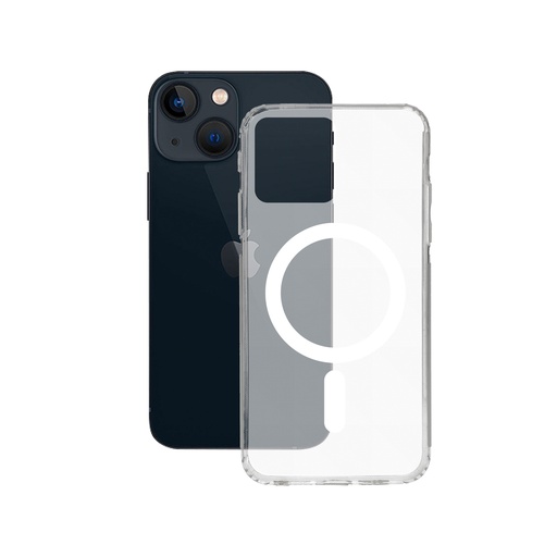 [000007833] Funda rígida para iPhone 14, Aro magnético, Compatible con MagSafe carga inalámbrica, Resistente, Transparente, Packaging Free