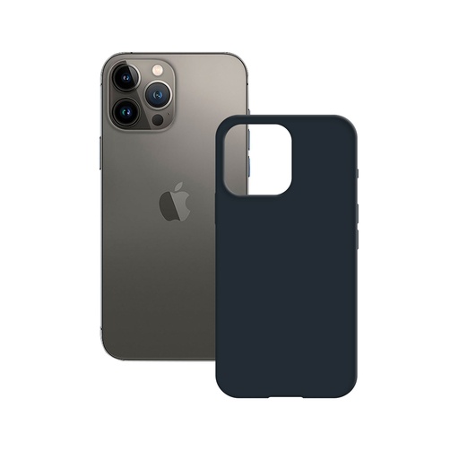 [000007839] Funda semirrígida para iPhone 14 Pro, Antideslizante, Interior microfibra, Compatible carga inalámbrica, Azul, Packaging Free