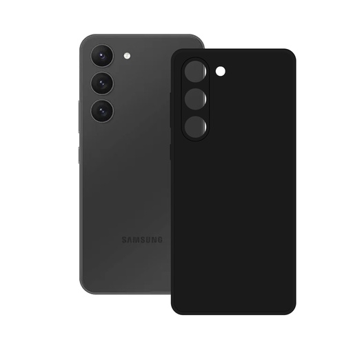 [000007866] Funda acabado mate para Samsung Galaxy S23, Packaging Free, Compatible con carga inalámbrica, Negro
