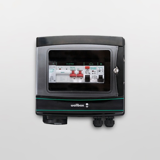 [000007877] Caja de protecciones Wallbox RCD Clase A+, MCB Curva, Rearme automático, Protección sobre tensiones