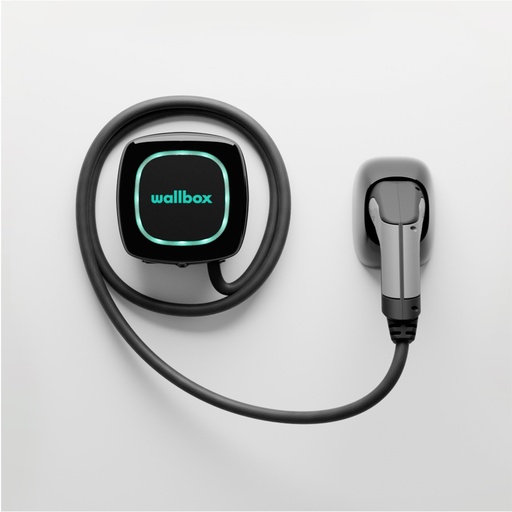 [000007891] Cargador coche eléctrico Wallbox Pulsar Plus, 22kW, Trifásico, Tipo2, Cable 7m, App incluida, Power Sharing, Negro