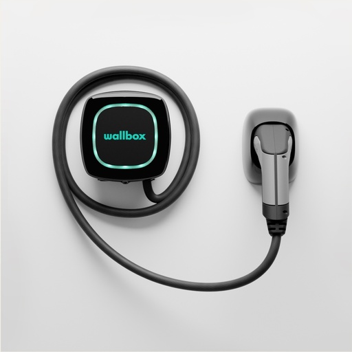 [000007892] Cargador coche eléctrico Wallbox Pulsar Plus, 7.4kW, Monofásico, Tipo2, Cable 7m, App incluida, Power Sharing, Negro