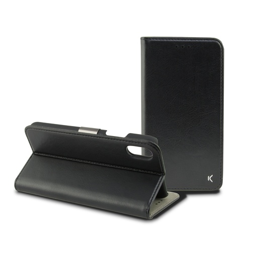[000007913] Funda con tapa para iPhone XS Max Semirrígida, Standing, Negro
