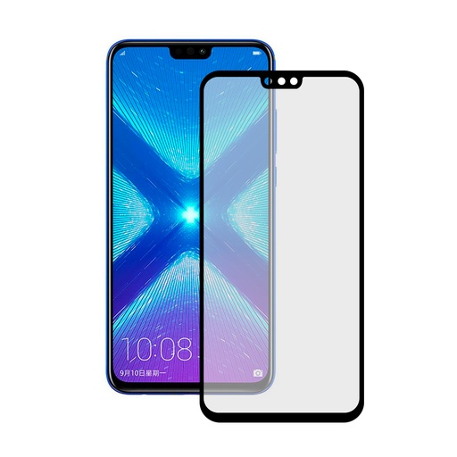 [000008197] Protector de pantalla para Honor 8X, Vidrio templado, Grosor 0.33 mm, Negro