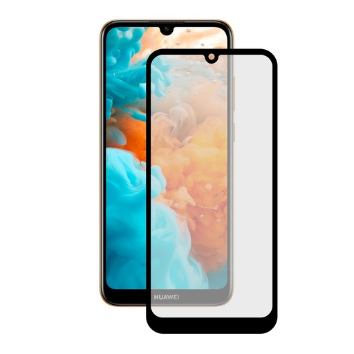 [000008203] Protector de pantalla para Huawei Y6 2019, Vidrio templado, Grosor 0.33 mm, Negro