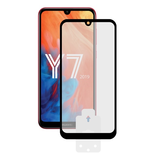 [000008205] Protector de pantalla para Huawei Y6 2019, Vidrio templado Grosor 0.33 mm, Negro