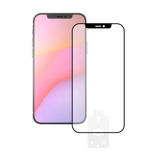 [000008212] Protector de pantalla para iPhone 12 MINI, Vidrio templado, Grosor 0,33 mm, Negro