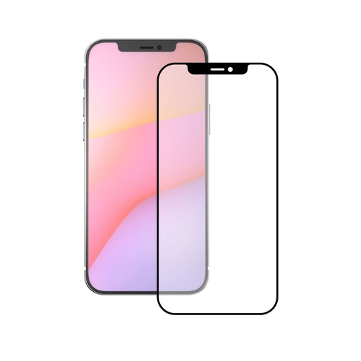 [000008217] Protector de pantalla para iPhone 12, Pro, Vidrio templado, Grosor 0,33 mm, Negro