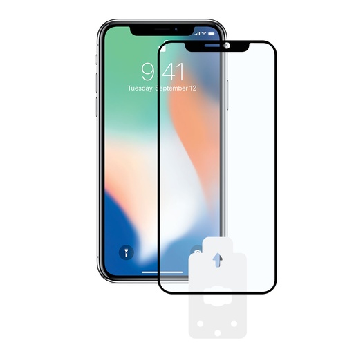 [000008226] Protector de pantalla para iPhone X, iPhone XS Vidrio templado, Grosor 0.33 mm, Negro