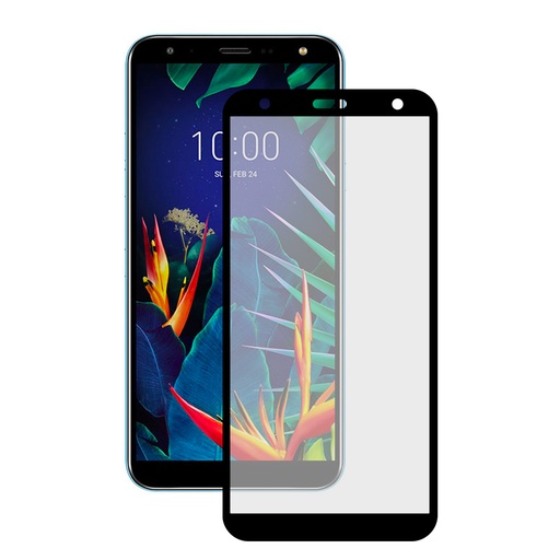 [000008233] Protector de pantalla para LG K10 2017, Vidrio templado Grosor 0.33 mm, Negro