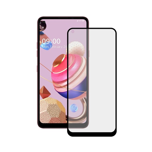 [000008241] Protector de pantalla para LG K51S Vidrio templado, Grosor 0,33 mm, Negro