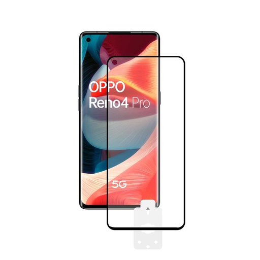 [000008242] Protector de pantalla para Oppo Reno 4 Pro 5G, Vidrio templado, Grosor 0,33 mm, Negro