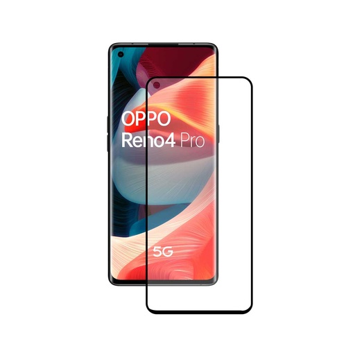 [000008243] Protector de pantalla para Oppo Reno 4 Pro 5G Vidrio templado, Grosor 0,33 mm, Negro