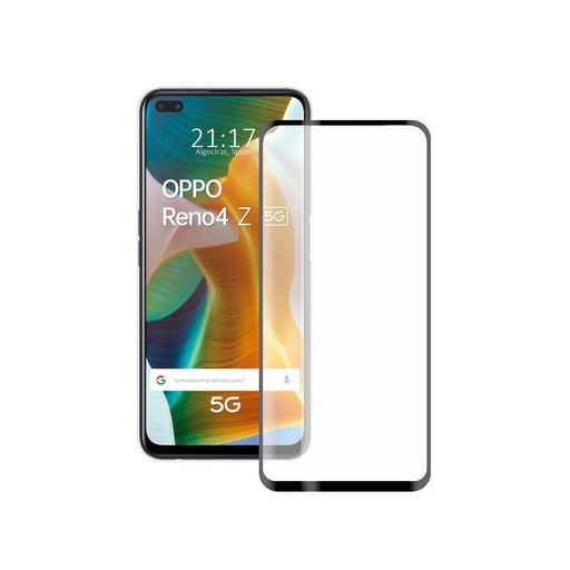 [000008245] Protector de pantalla para Oppo Reno 4Z 5G Vidrio templado, Grosor 0,33 mm, Negro