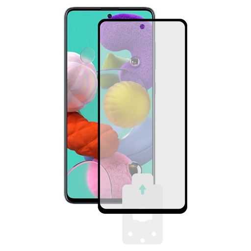 [000008251] Protector de pantalla para Samsung Galaxy A51, Vidrio templado, Grosor 0.33 mm Negro
