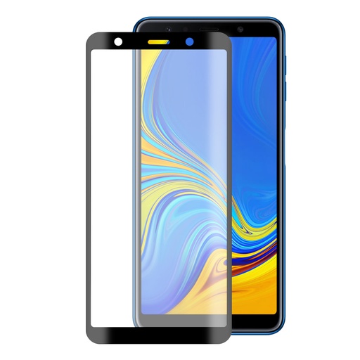 [000008253] Protector de pantalla para Samsung Galaxy A7 2018, Vidrio templado, Grosor 0.33 mm, Negro