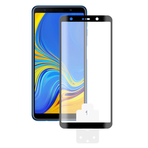 [000008254] Protector de pantalla para Samsung Galaxy A7 2018 Vidrio templado, Grosor 0.33 mm, Negro