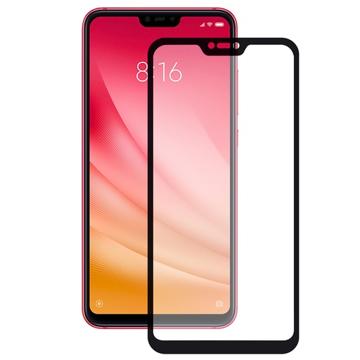 [000008288] Protector de pantalla para Xiaomi Mi 8 Lite, Vidrio templado, Grosor 0.33 mm, Negro