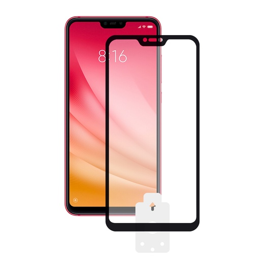 [000008289] Protector de pantalla para Xiaomi Mi 8 Lite Vidrio templado Grosor 0.33 mm, Negro