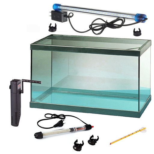 [000000157] ACUARIO CRISTAL CON MARCO NEGRO 14 L. KIT COMPLETO (XIL)