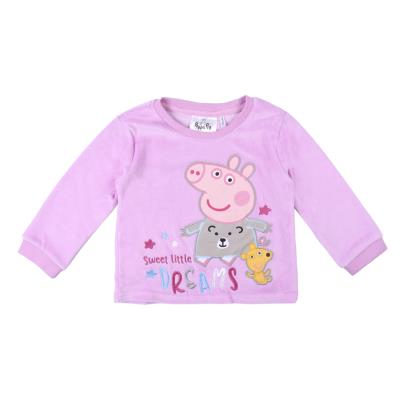 [000008861] PIJAMA LARGO VELOUR COTTON PEPPA PIG