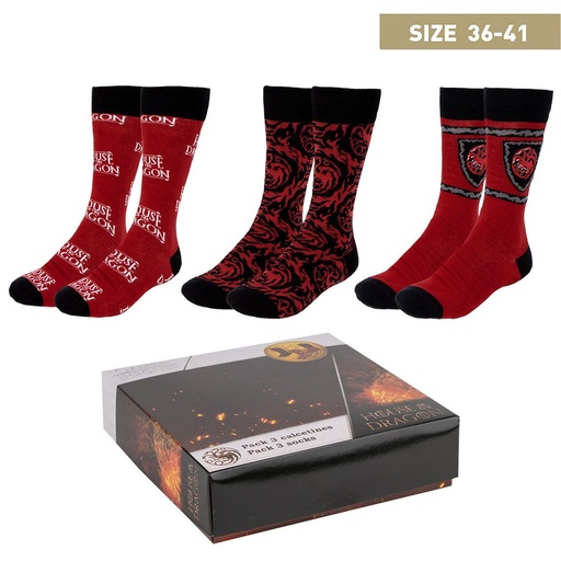 [000009887] PACK CALCETINES 3 PIEZAS HOUSE OF DRAGON