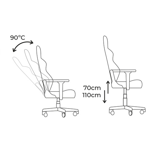 [000012763] SILLA GAMING ERGONÓMICA BLANCA Y NEGRA EDM