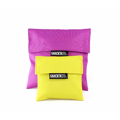 [000012848] PORTA SNACKS REUTILIZABLE SNACK'N'GO LILA-AMARILLO 16x16cm