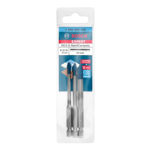[000012904] SET DE 3 BROCAS EXPERT HEX-9 HARDCERAMIC MEDIDAS: 5mm, 6mm, 8mm 2608900595 BOSCH