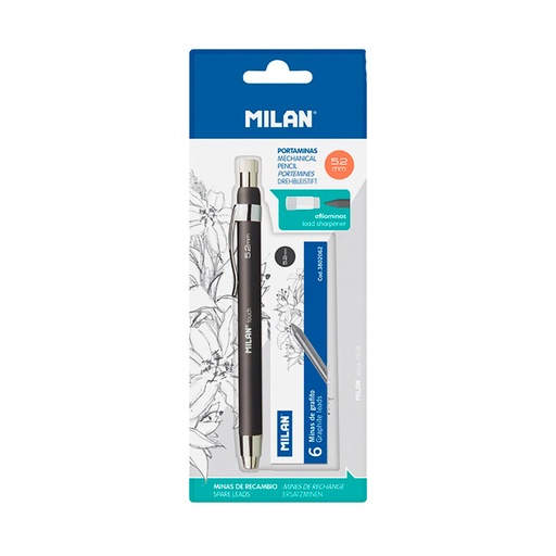 [000012922] BLISTER CON PORTAMINAS 5,2mm + 6 MINAS RECAMBIO MILAN