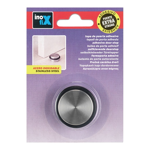 [000013079] TOPE CILINDRICO ACERO INOXIDABLE CON ADHESIVO EXTRA FUERTE (BLISTER) INOFIX