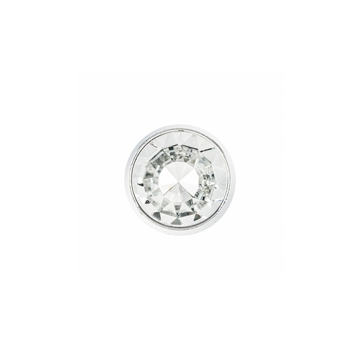 [000013085] BLISTER CON 4 POMOS REDONDOS PARA MUEBLE FABRICADO EN CRISTAL ACABADO CROMO BRILLO - TRANSPARENTE MOD. 943 Ø27mm REI