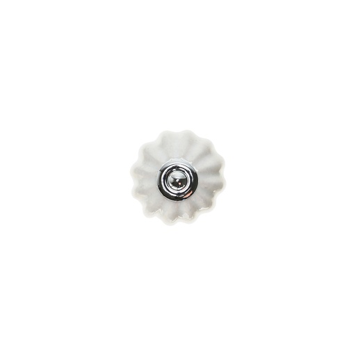 [000013132] BLISTER CON 4 POMOS REDONDOS PARA MUEBLE FABRICADO EN PORCELANA ACABADO BLANCO MOD. E524 Ø28mm REI