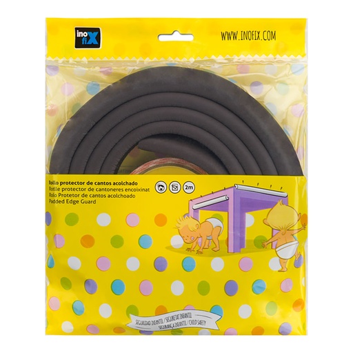 [000013228] ROLLO PROTECTOR DE CANTOS ACOLCHADO 2m MARRON (BLISTER) INOFIX