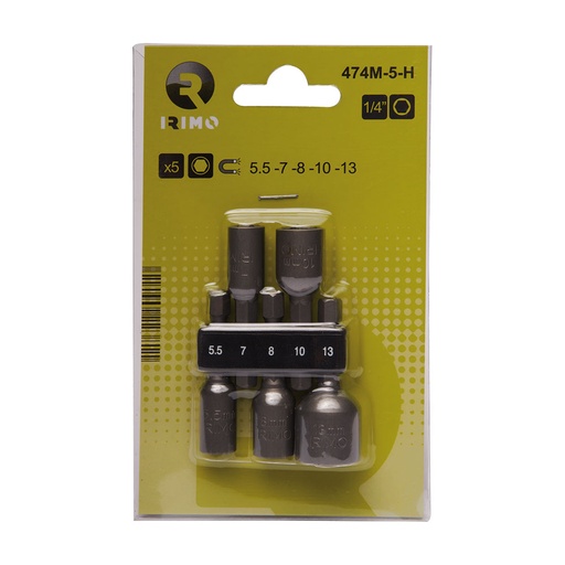 [000013341] JUEGO 5 PUNTAS STECKER MAGNÉTICAS 5,5-13mm 474M-5-H IRIMO