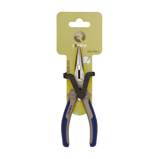 [000013354] ALICATE DE BOCA SEMI REDONDA CON MANGO BIMATERIAL, 161mm 612-160-1 IRIMO
