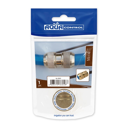 [000013400] REPARADOR DE MANGUERA 19mm  LATON AQUA CONTROL