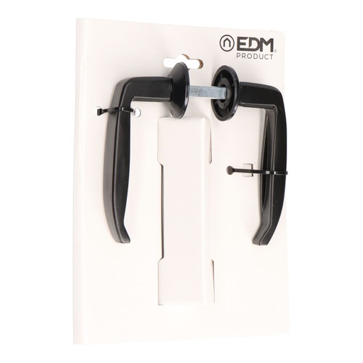 [000013541] BLISTER JUEGO DE MANILLAS PARA PUERTA METALICA 232 25-38mm NEGRO EDM