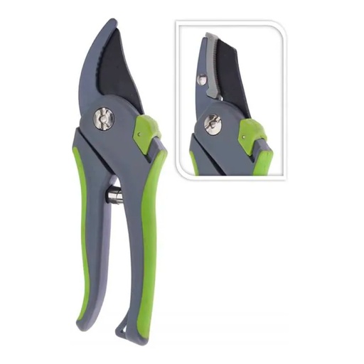[000013725] PACK 2 TIJERAS DE PODA CON MANGO DE PLASTICO VERDE PROGARDEN