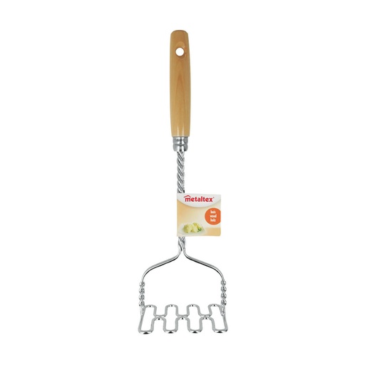 [000013736] PRENSAPATATAS MANGO MADERA 10x9,2x33,2cm METALTEX