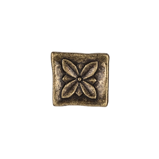 [000013749] BLISTER CON 4 POMOS METÁLICOS PARA MUEBLE, CON ACABADO CUERO VIEJO MOD.1119. 33x33mm REI