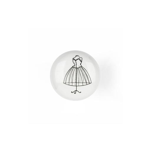 [000013865] BLISTER CON 4 POMOS REDONDOS PARA MUEBLE FABRICADO EN PORCELANA ACABADO ILUSTRADO MOD. E817 Ø40mm REI