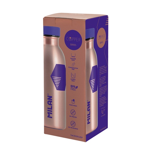 [000013937] BOTELLA ISOTÉRMICA DE ACERO INOXIDABLE 354ml SERIE COPPER, LILA MILAN