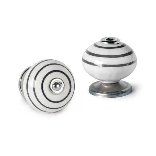 [000014175] BLISTER CON 4 POMOS REDONDOS PARA MUEBLE FABRICADO EN PORCELANA ACABADO AZUL MOD. E501 Ø40mm REI