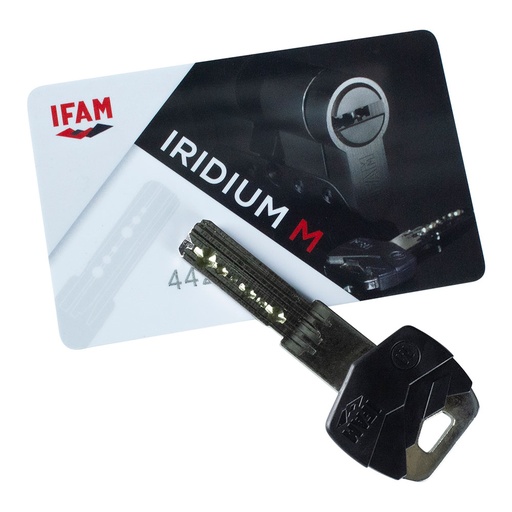 [000014366] CILINDRO IRIDIUM M IRM3030NC. NÍQUEL 60mm (30+30mm) LEVA CORTA 13mm CON 5 LLAVES DE SEGURIDAD. IFAM