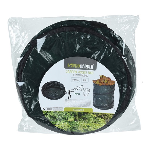 [000014434] SACO DE JARDIN CON MUELLE Ø40x50cm COLOR VERDE 85L PROGARDEN