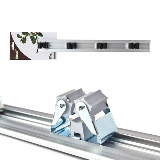 [000014486] COLGADOR DE ALUMINIO PARA 4 HERRAMIENTAS 48x5,5x1cm