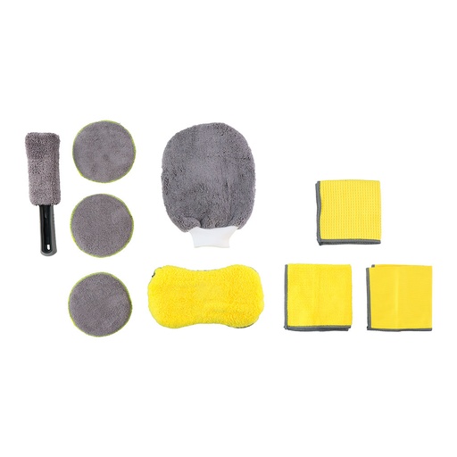 [000014583] SET DE LIMPIEZA PARA COCHES/MOTOS 9 PIEZAS DUNLOP
