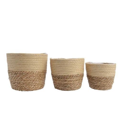 [000014642] CONJUNTO DE 3 CESTOS DE YUTE Ø20x17cm